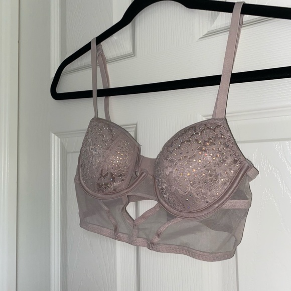 LaSenza Pink Rhinestone Mesh Bra - Picture 4 of 9